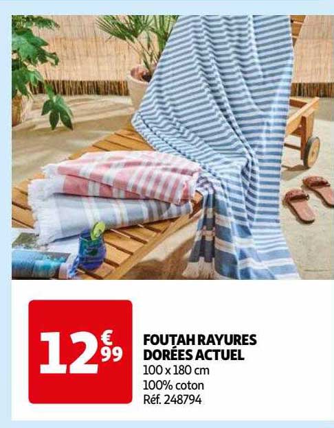 foutah rayures dorées actuel