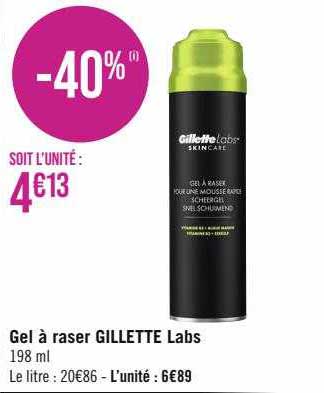 gel à raser gillette labs