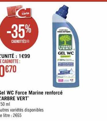 gel wc force marine renforcé l'arbre vert
