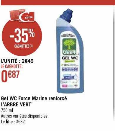gel wc force marine renforcé l'arbre vert