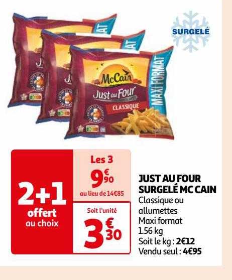 just au four surgelé mc cain