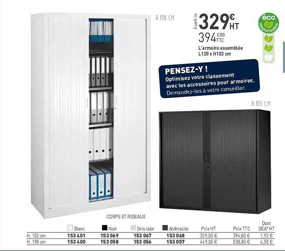 l'armoire assemblée l 120 x h 103 cm