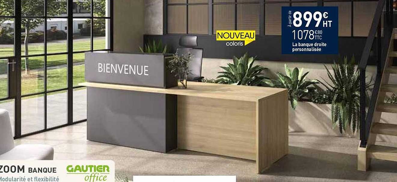 la banque droite personnalisée zoom banque gautier office