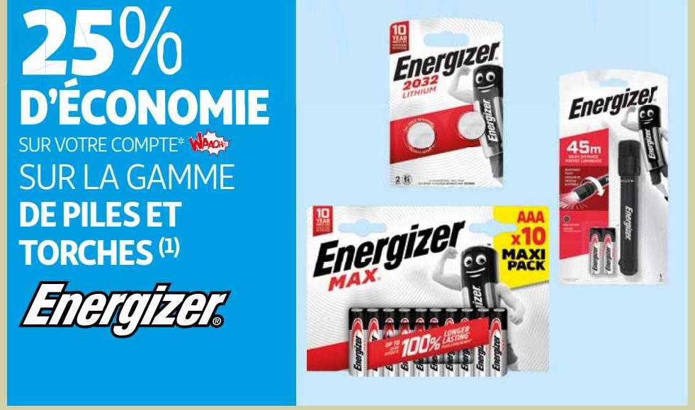 la gamme de piles et torches energizer
