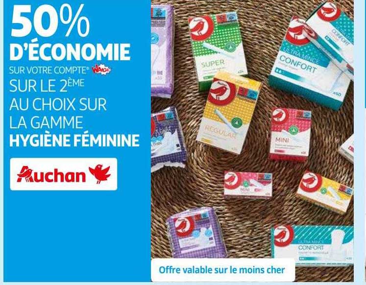 la gamme hygiène féminine auchan