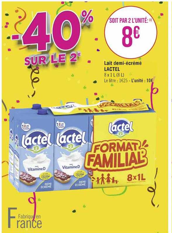 lait demi-écrémé lactel