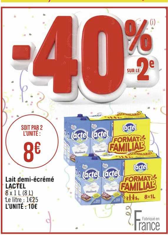 lait demi-écrémé lactel