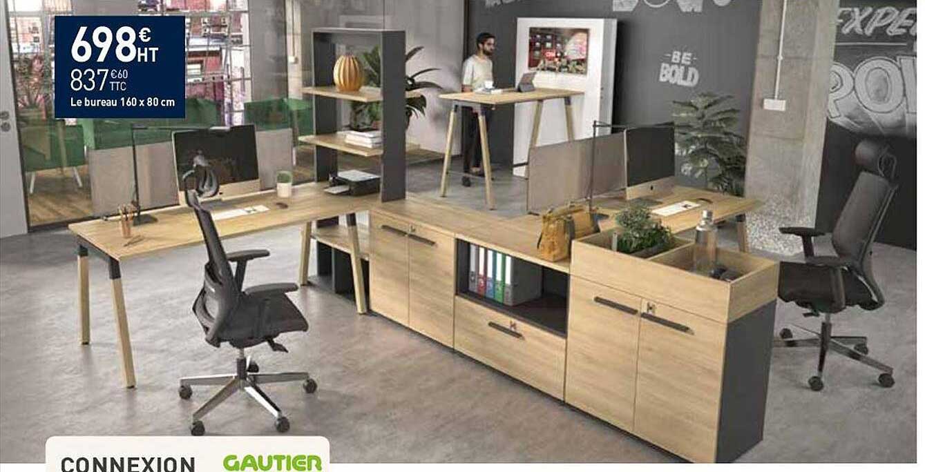 le bureau 160 x 80 cm connexion gautier
