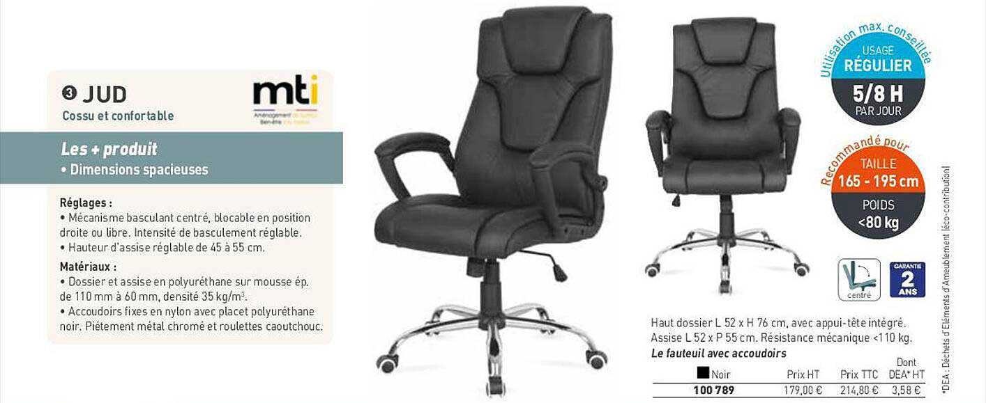 le fauteuil avec accoudoirs jud mti