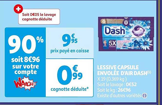 lessive capsule envolée d'air dash