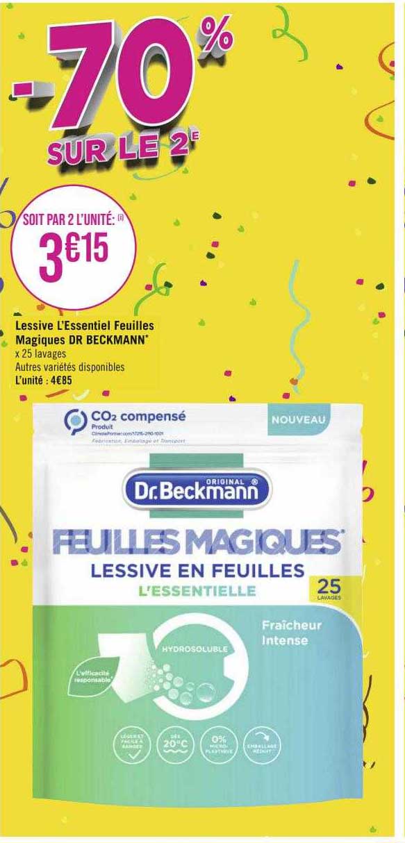 lessive l'essentiel feuilles magiques dr. beckmann