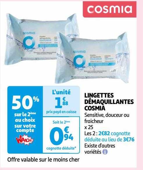 Lingettes Démaquillantes Cosmia