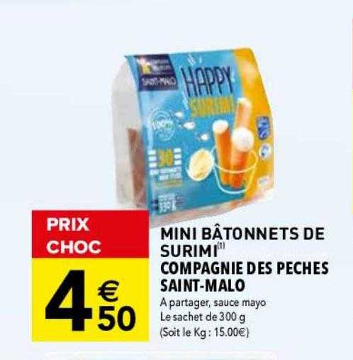 Mini Bâtonnets De Surimi Compagnie Des Pêches Saint-malo