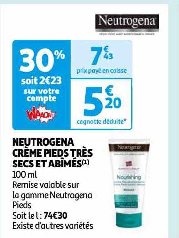neutrogena crème pieds très secs et abîmés