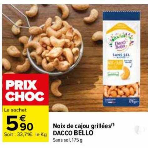 noix de cajou grillées dacco bello