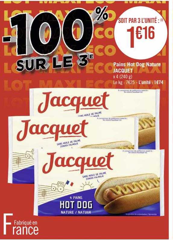 Pains Hot Dog Nature Jacquet