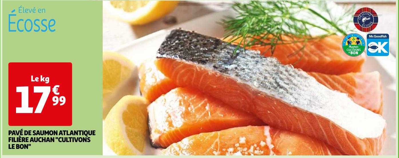pavé de saumon atlantique filière auchan "cultivons le bon"