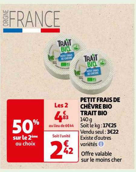 petit frais de chèvre bio trait bio