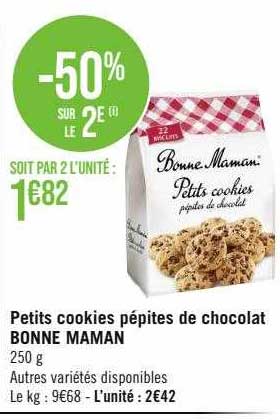 petits cookies pépites de chocolat bonne maman