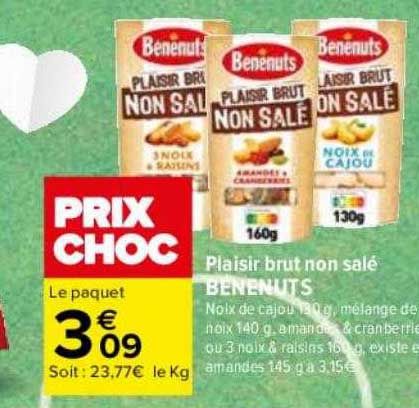 plaisir brut non salé bénenuts