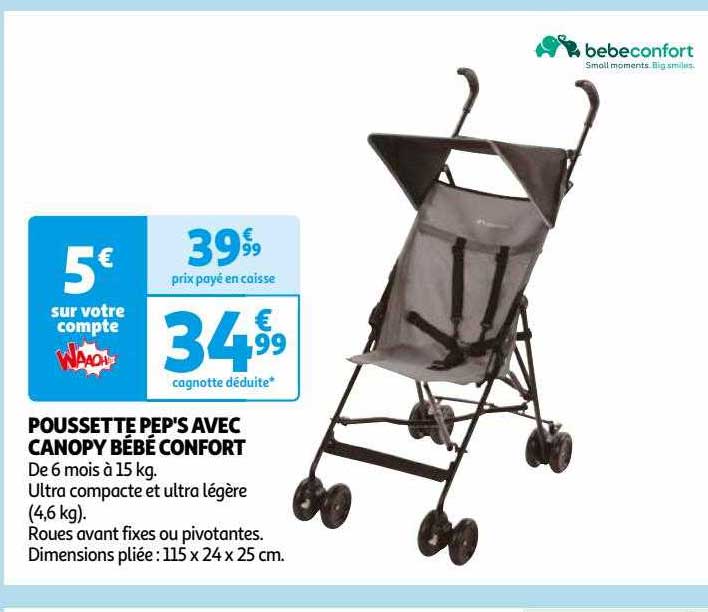 poussette pep's avec canopy bébé confort