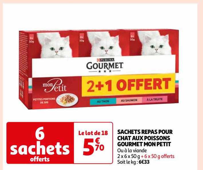 sachets repas pour chat aux poissons gourmet mon petit