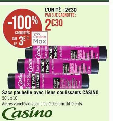 Sacs Poubelle Avec Liens Coulissants Casino
