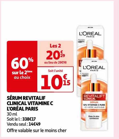 sérum revitalif clinical vitamine c l'oréal paris