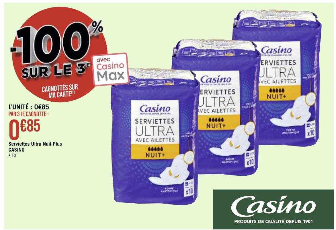 Serviettes Ultra Nuit Plus Casino