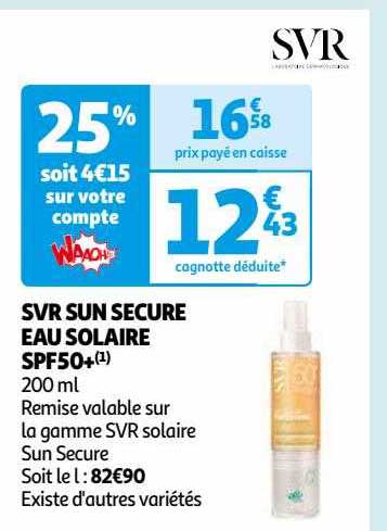 svr sun secure eau solaire spf50+