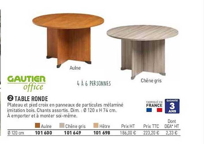 table ronde gautier office