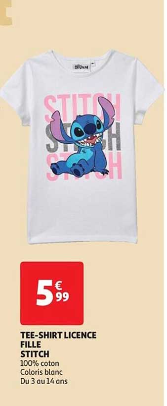 tee-shirt licence fille stitch