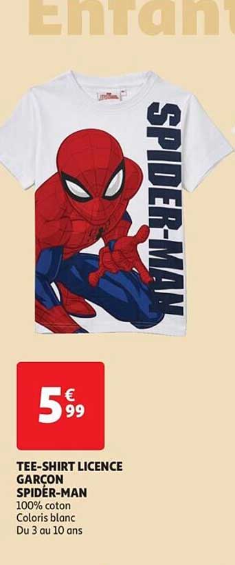 tee-shirt licence garçon spider-man