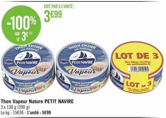 Thon Vapeur Nature Petit Navire