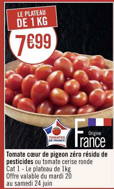 tomate cœur de pigeon zéro résidu de pesticides  ou tomate cerise ronde