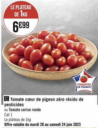 tomate cœur de pigeon zéro résidu de pesticides ou tomate cerise ronde