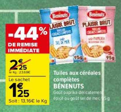 tuiles aux céréales complètes bénenuts