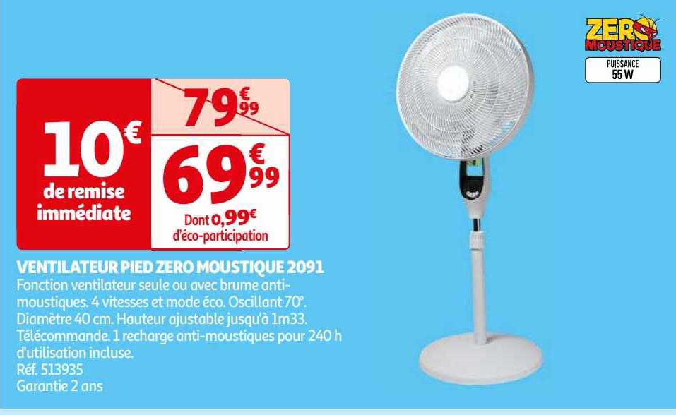 ventilateur pied zéro moustique 2091