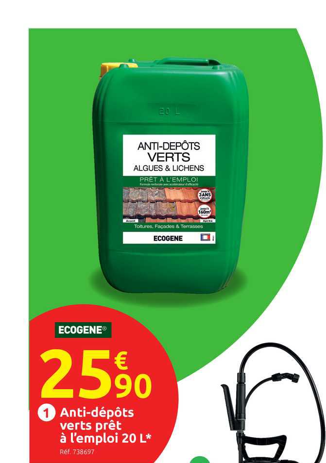 anti dépôts verts prêt à l'emploi 20 l ecogene