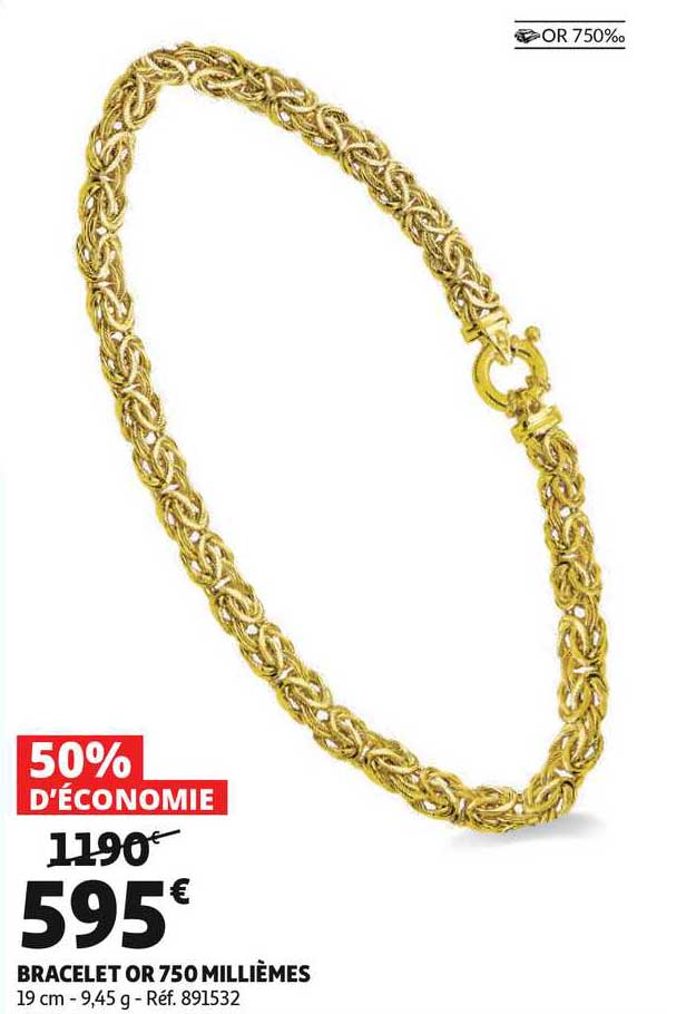 bracelet or 750 millièmes