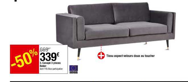 canapé 3 places baker