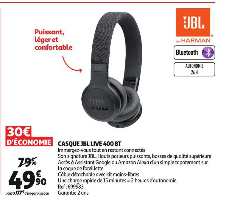 casque jbl live 400 bt