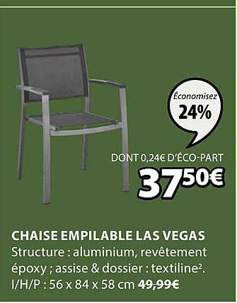 chaise empilable las vegas