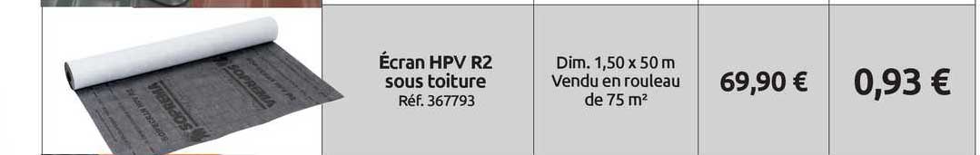 écran hpv r2 sous toiture
