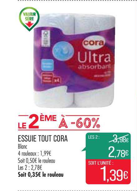 essuie tout cora le 2ème à -60%