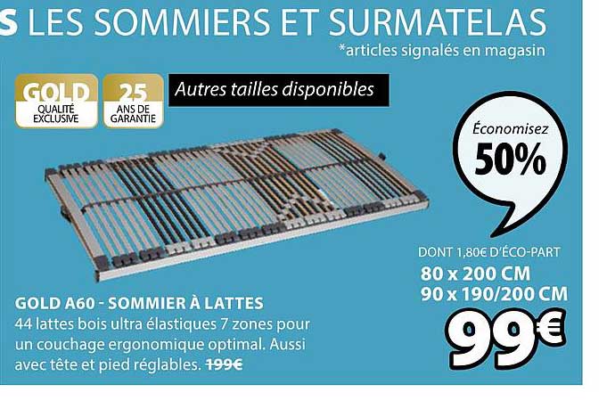 gold a60 sommier à lattes
