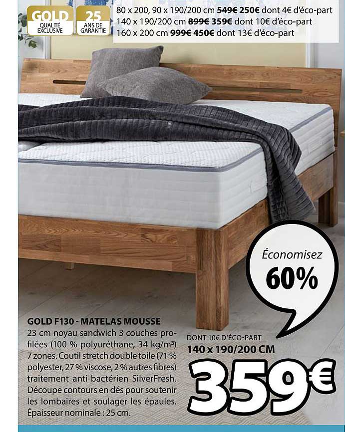 Gold F130 Matelas Mousse