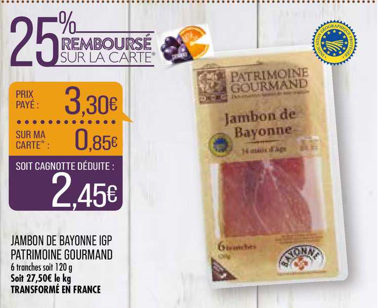 Jambon De Bayonne Igp Patrimoine Gourmand