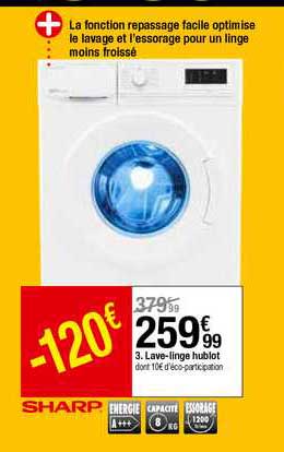 lave linge hublot sharp