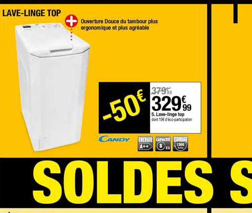 lave linge top candy